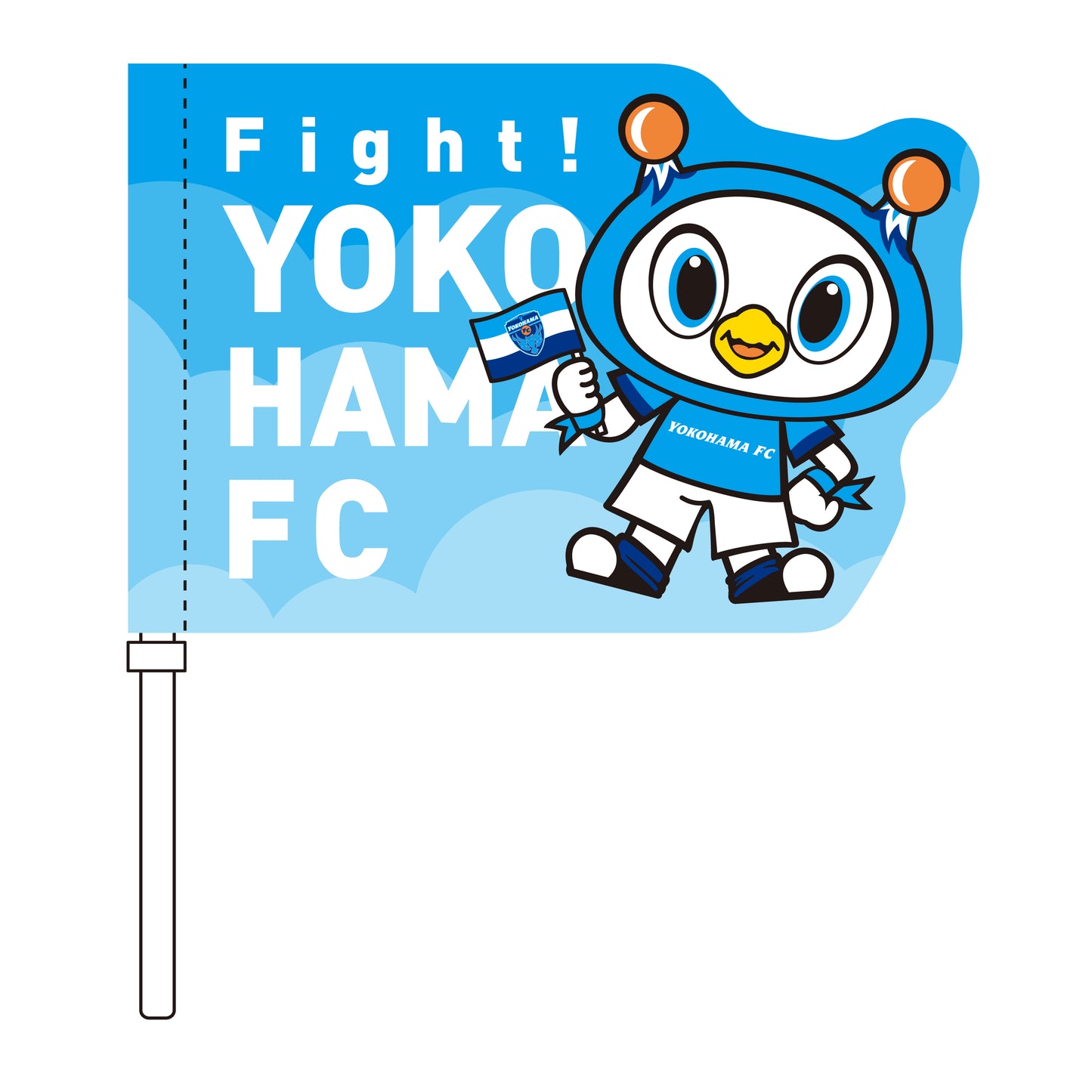 フリ丸ダイカットフラッグ(Fight!)