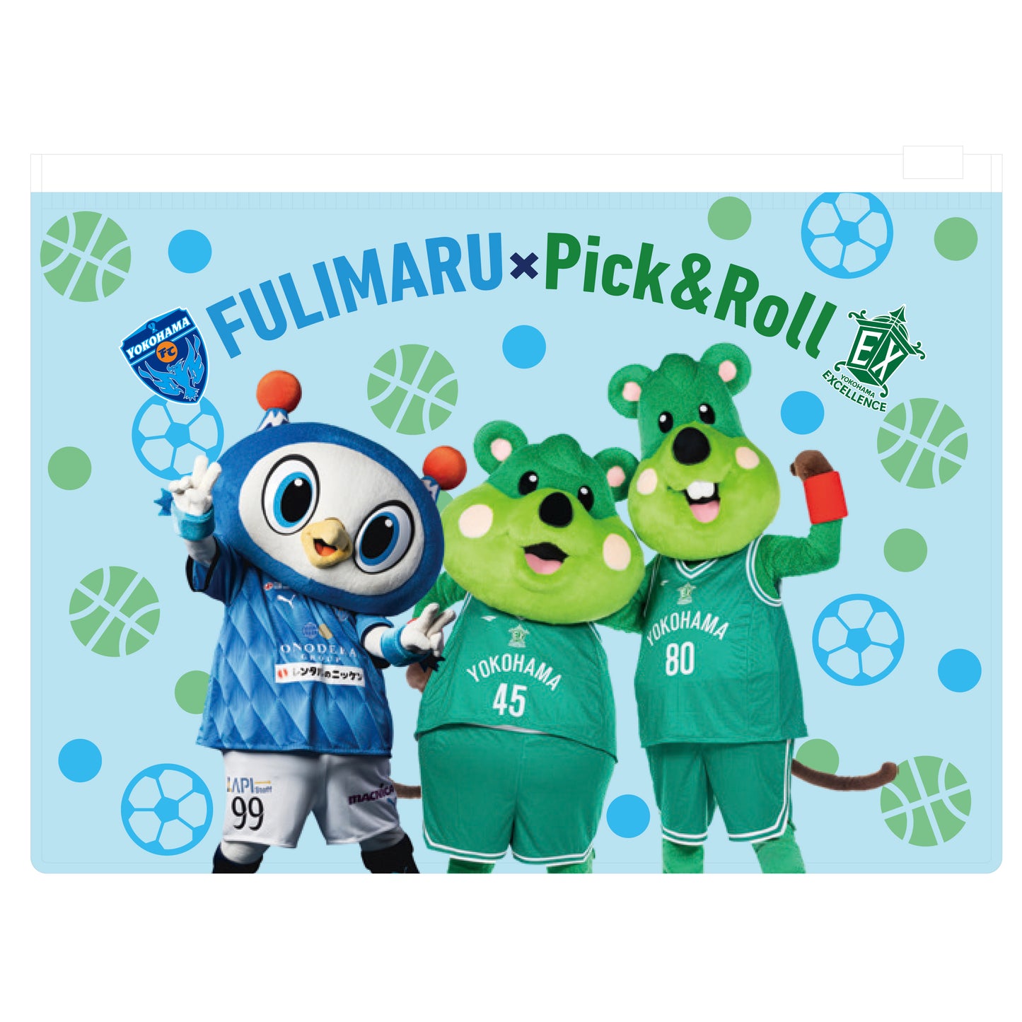 フリ丸×Pick&Rollファスナー付きクリアポーチ